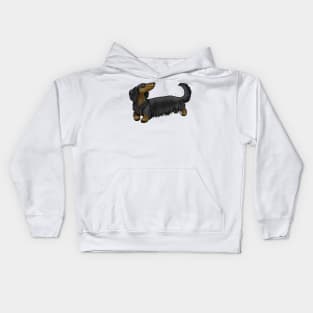 Dog - Long Haired Dachshund - Black and Tan Kids Hoodie